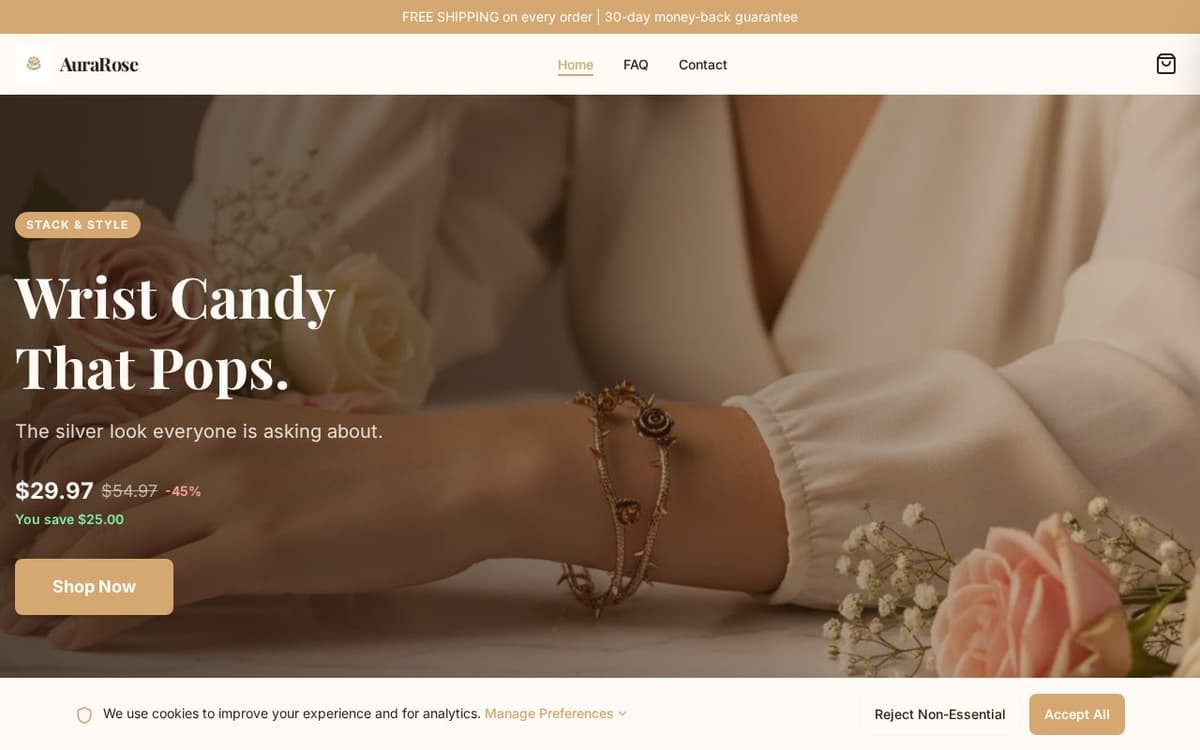 AuraRose store screenshot